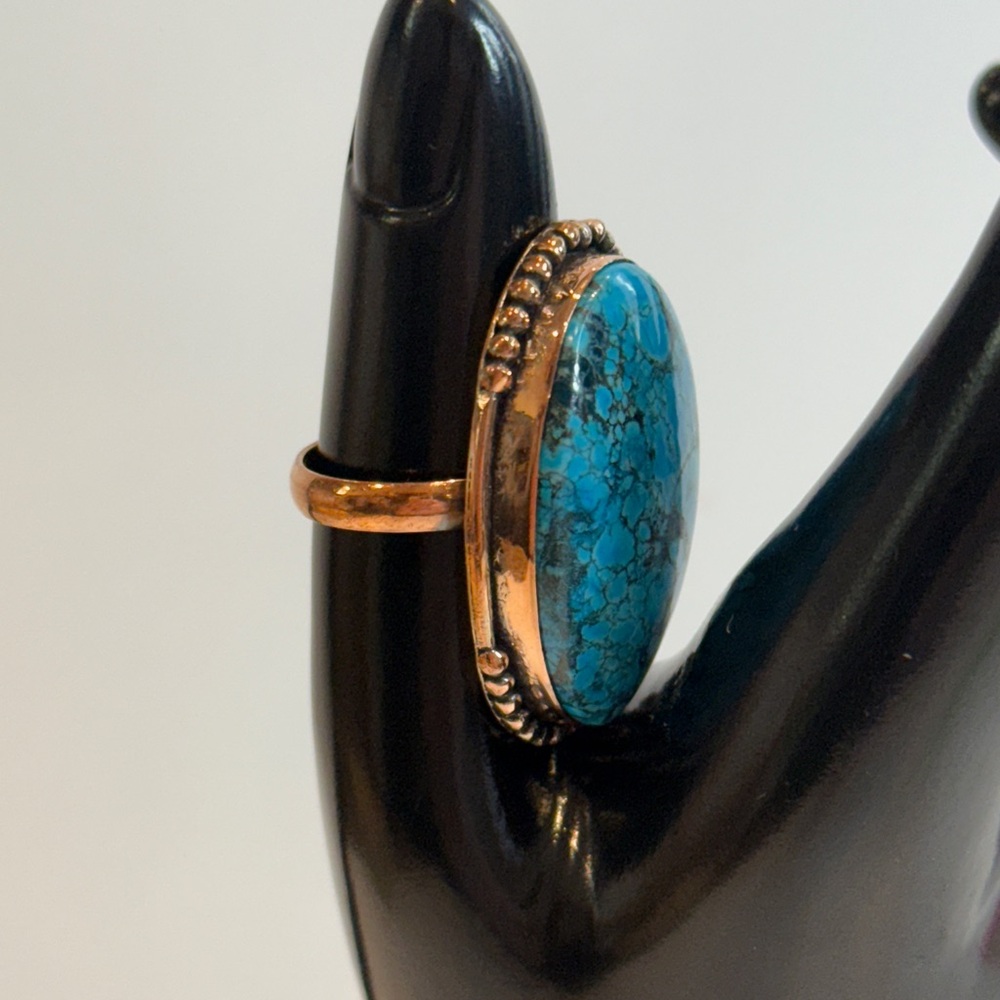 🆕 Big Turquoise in Copper Ring Size 8 - 🆕 - Picture 3 of 9